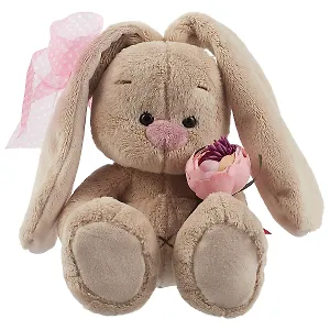 Мягкая игрушка Зайка Ми с винтажной розой (15 см) (SidX -225)