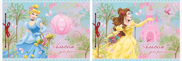 Альбом для рисования 40л А4 "Принцессы" на сутаже, выб.УФлак, ассорти, Disney 228070 — 1