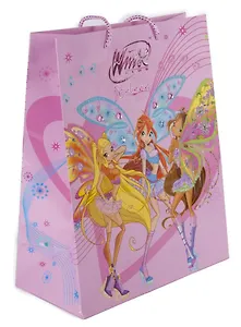 Пакет подарочный бумажный А4 26*32,4*12,7см, стразы, WINX