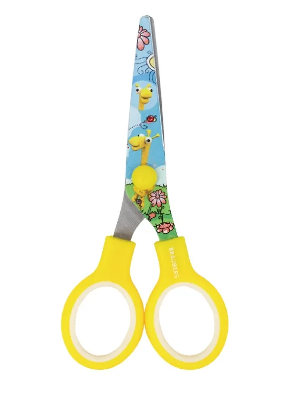 Ножницы «Kid Series Жирафы» Brauberg, 130 мм, для правшей, с закругленными лезвиями 2937230 — 1