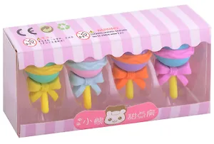 Набор ластики пазлы (4шт) "Чупа-чупс", ассорти, ПВХ бокс