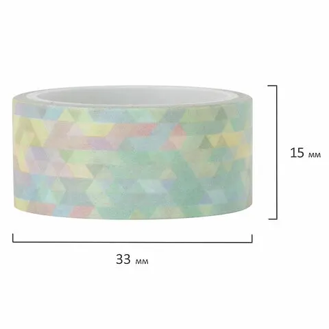Клейкие WASHI-ленты д/декора Микс №1, 15мм*3м, 7цв, рисовая бумага, ОСТРОВ СОКРОВИЩ, 661709 2811388 — 5