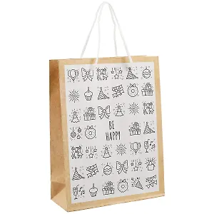 Пакет А5 "BE HAPPY" крафт, женск.