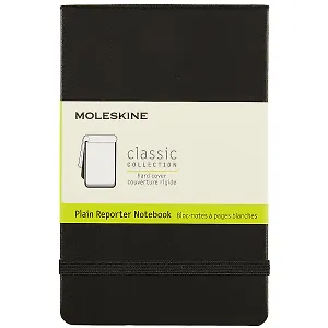 Записная книжка Moleskin Reporter, нелинованная, чёрная, 96 листов, А6