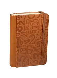 Записная книжка А6 96л "Буквы" на резинке, коричневая,  Link Art