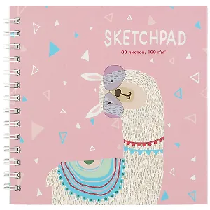 Скетчбук «Альпака», 80 листов, 19.5 х 19.5 см