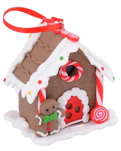 Новогоднее подвесное украшение Пряничный домик (полимерная глина) (6х7) (12-09229-SH10)