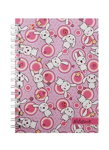 Записная книжка А6 80л кл. "Мода и стиль. Зайчики" 7БЦ, евроспираль, гл.лам, Listoff