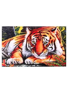 Алмазная мозаика квадратная  17x22 (класс.) с подр., с полн. заполн.(24 цв.) Спокойный тигр (Арт.F1-022)