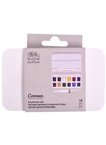 Краски акварельные "Cotman" 12 цв, мал.кюв.,кисть с резервуаром, пласт.кор., Winsor&Newton