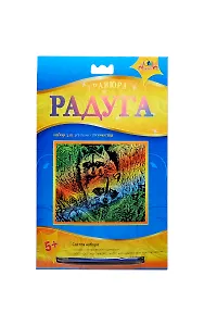 Гравюра Два енота (металл. эффект-радуга + штихель) (C2424-02) (5+) (упаковка)