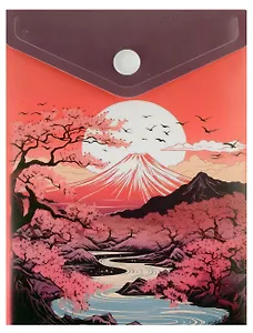 Папка-конверт А6 на кнопке "Sunrise", вертикальная