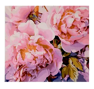Холст с красками по номерам "Пёстрые пионы " 40х40 см, 30 цветов 3072891