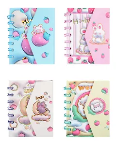 Записная книжка А7 76л лин. "Кавайи pastel" спираль, липучка, инд.уп.