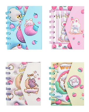 Записная книжка А7 76л лин. "Кавайи pastel" спираль, липучка, инд.уп. 3039471