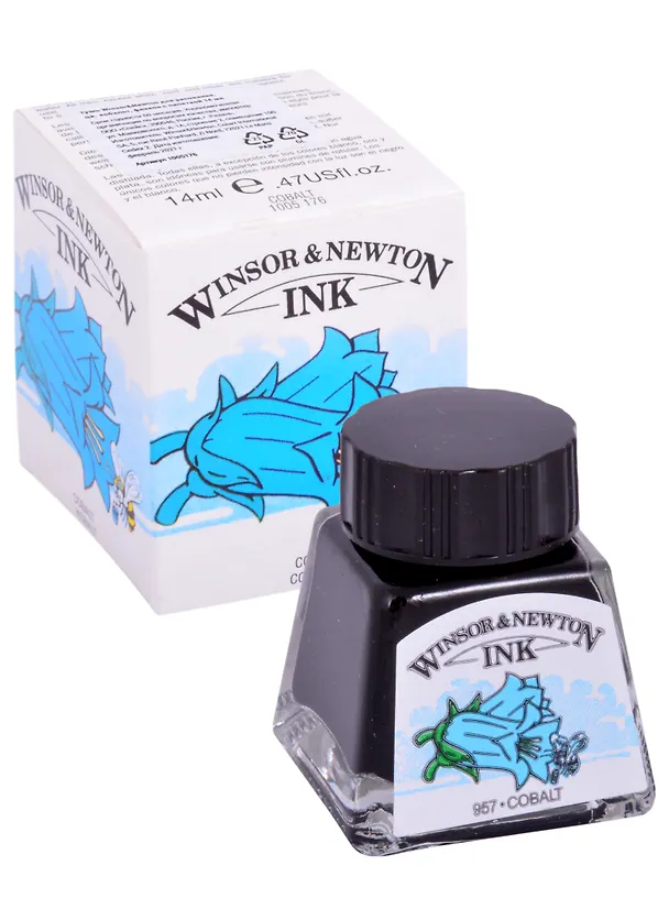 Тушь художественная Winsor&Newton, 14 мл, кобальт 261825 — 1