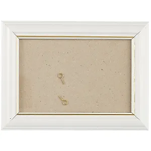 Рама со стеклом, белая с золотом, 10 х 15 см