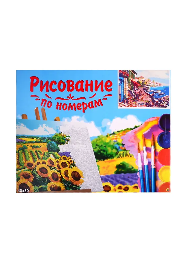 Набор для раскрашивания по номерам ТМ Рыжий Кот Холст с красками 40х50см по номерам Летняя набережная Х-8297 2810722 — 2
