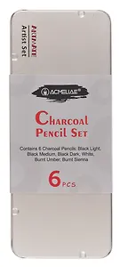Карандаши угольные 06шт , мет.кор., ACMELIAE