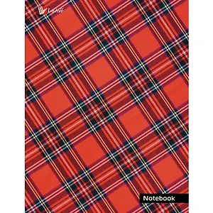 Записная книжка А6 96л "Шотландская клетка (красная)" 7БЦ, глянц.ламинация, полноцветн.печать, Listoff