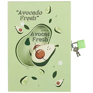 Записная книжка А6 50л "Avocado" в коробке с замочком, ассорти 258394