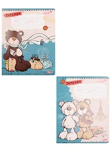 Тетрадь в клетку Hatber, "Любимые мишки", 12 листов, в ассортименте