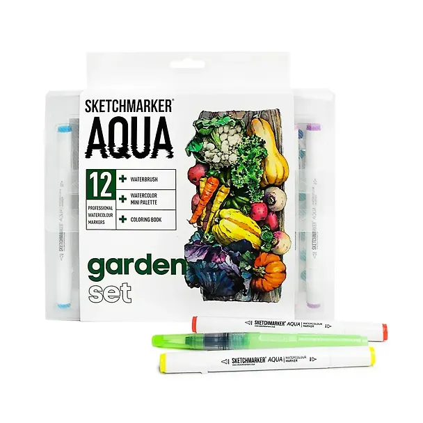 Маркеры акварельные 12цв Aqua Pro Garden, к/к, Sketchmarker 262595 — 5