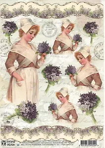 Декупажная карта переводная Пармская фиалка (D-054) (упаковка)