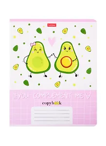 Тетрадь в клетку Hatber, "Веселые Авокадики", 12 листов, в ассортименте