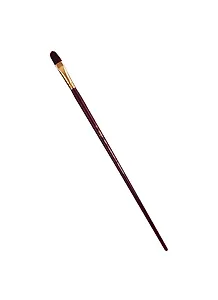 Кисть художественная Вернисаж, синтетика бордовая, плоскоовальная, длинная ручка №10, Гамма