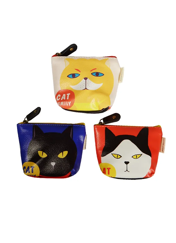 Кошелек на молнии Cat Family (ПВХ) (11х8) 2483566 — 1