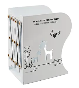 Подставка для книг "Белая", металл, раздвижная