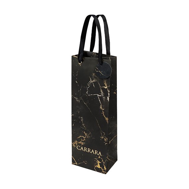 Пакет бутылочный 36*12,3 "КАРРАРА.ЧЕРНАЯ" бум.мат.ламинат 3184346 — 1