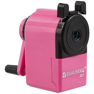 Точилка механическая "JET", мет.механизм, розов.корпус