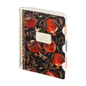 Книга для записей А5 200л кл./лин. "FLORA.Гранат" с разделителями, спираль, Bruno Visconti