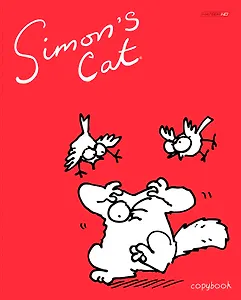 Тетрадь 48л кл. "Кот Саймона" красная, выб.уф-лак, ассорти, Hatber