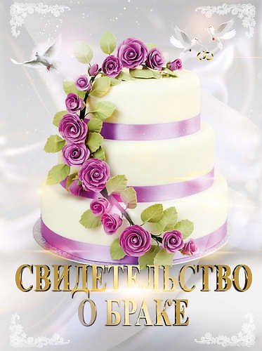 Свидетельство о браке «Свадебный торт» А4, Мастер 332527 — 1