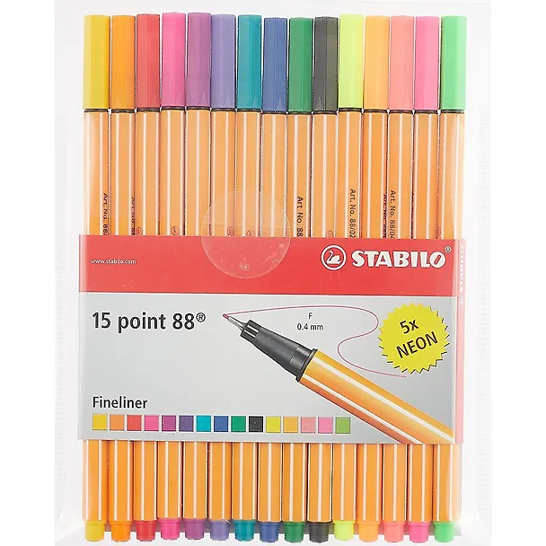 Набор капиллярных ручек 15 цветов, Point, Stabilo 241284 — 1
