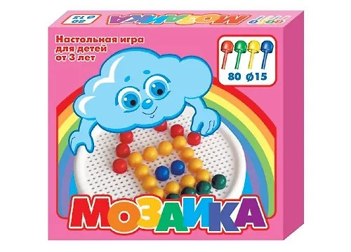 Мозаика круглая плата, 80 элементов, 4 цвета 2064636 — 2