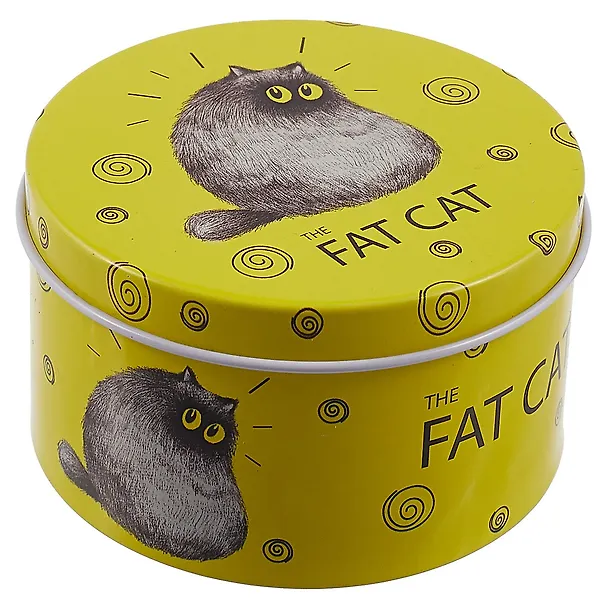 Шкатулка круглая Fat Cat (металл) (7,5см) 2689853 — 1