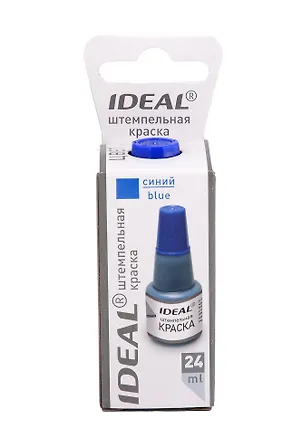 Краска штемпельная 24мл синяя, Ideal 3161666