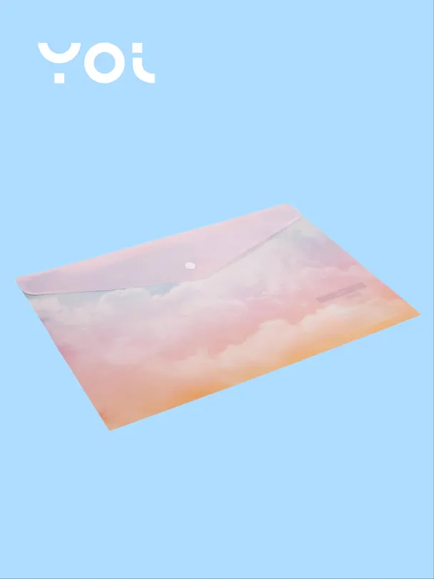 Папка -конверт «Облака» А4 на кнопке, Yoi 3024962 — 2
