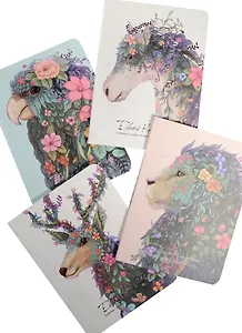 Записная книжка А6 24л кл. "Animals in the Flowers" сшивка, ассорти, Languo