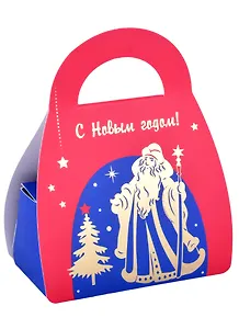Конфеты С Новым годом (Дед Мороз и елка) (золотое тиснение) (синий)