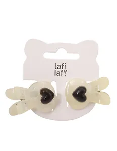 Набор заколок Ушки черно-белые (2шт) (пластик) (12-253004-С21) (Lafilaf)