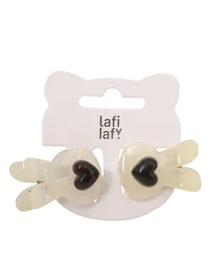 Набор заколок Ушки черно-белые (2шт) (пластик) (12-253004-С21) (Lafilaf) 3104668