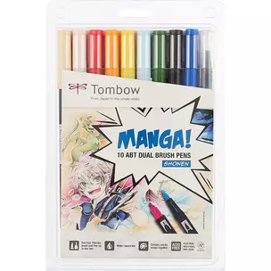 Брашпен Tombow ABT Manga Set Shonen 2 в 1, 10 штук — 248012 — 1