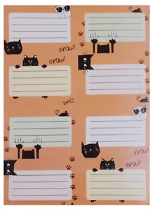 Наклейки для тетрадей 24шт "Meow"