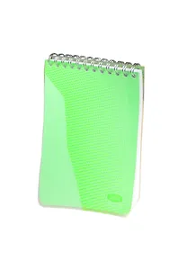 Блокнот А6 50л кл. "Stila Futura" спираль, прозр.пластик.обл., зел., stila