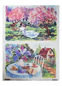 Рисовая бумага для декупажа Craft Premier Яблоневый сад (CP01792) (А3) (25г/м) (упаковка)